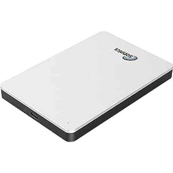 Sonnics 500GB Type C USB 3.1 Externe Tragbar Festplatten für Fenster PC, Mac, Klug TV, Xbox ONE/Series X & PS4/PS5, Silber