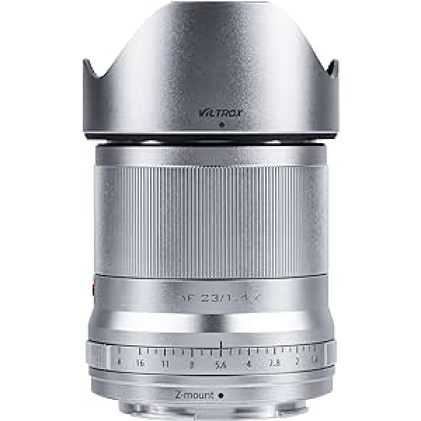 VILTROX 23 mm f/1.4 F1.4 objektīvs Nikon Z stiprinājuma kamerām, automātiskā fokusa APS-C platleņķa primārais objektīvs ar lielu apertūru un STM motors Nikon Z-mount kamerai Z5 Z50 Z6 Z6II Z7 Z7II