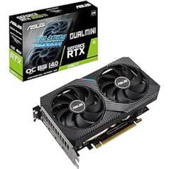 ASUS Dual GeForce RTX3060 TI Mini 8G V2 OC Edition spēļu grafikas karte (Lite Hash Rate (LHR), Nvidia Ampere, PCIe 4.0, 8GB DDR6 atmiņa, 2x HDMI 1.2, 3x DisplayPort 1.4a, DUAL-RTX3060-20G-TI.i-20 )