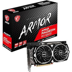 MSI Radeon RX 6600 ARMOR 8G spēļu grafiskā karte — AMD RX 6600, GPU 2044/2491 MHz, 8000 MB DDR6 atmiņa
