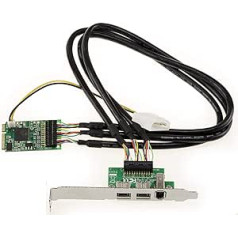 KALEA-INFORMATIQUE kontrollera karte Mini PCIe FireWire 800 un 400 IEEE1394 a un IEEE1394b uz portu mPCIe - 2 + 1 izejas - TI mikroshēma xi02213bzay - saderīgs Mao