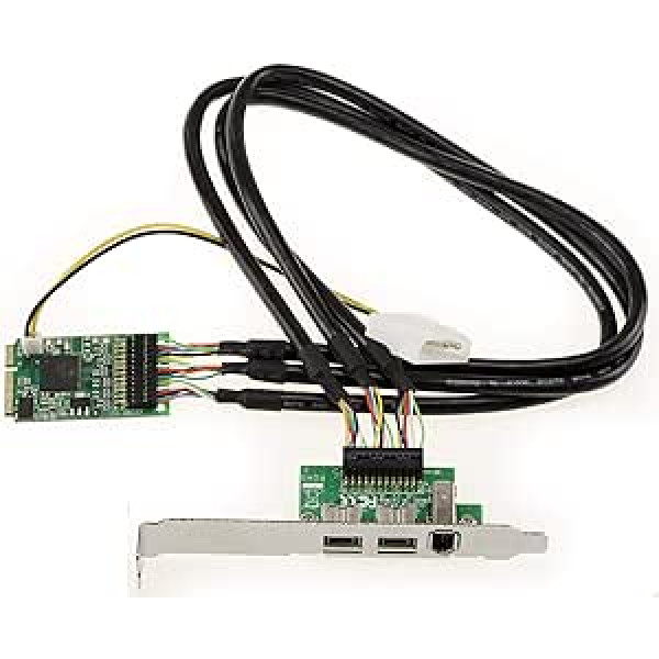 KALEA-INFORMATIQUE kontrollera karte Mini PCIe FireWire 800 un 400 IEEE1394 a un IEEE1394b uz portu mPCIe - 2 + 1 izejas - TI mikroshēma xi02213bzay - saderīgs Mao