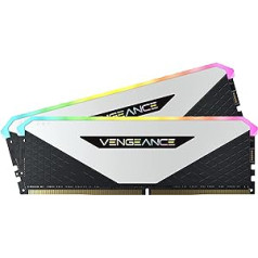 Corsair Vengeance RGB RT 16GB (2 x 8GB) DDR4 3200MHz C16 atmiņa (dinamisks RGB apgaismojums, optimizēts AMD 300/400/500 sērijai, Intel 300/400/500 sērijas savietojamība) Balts