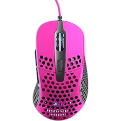 Xtrfy M4 RGB īpaši viegla vadu spēļu pele, ergonomisks dizains labročiem, vismodernākais Pixart 3389 sensors, regulējams RGB apgaismojums, rozā izdevums