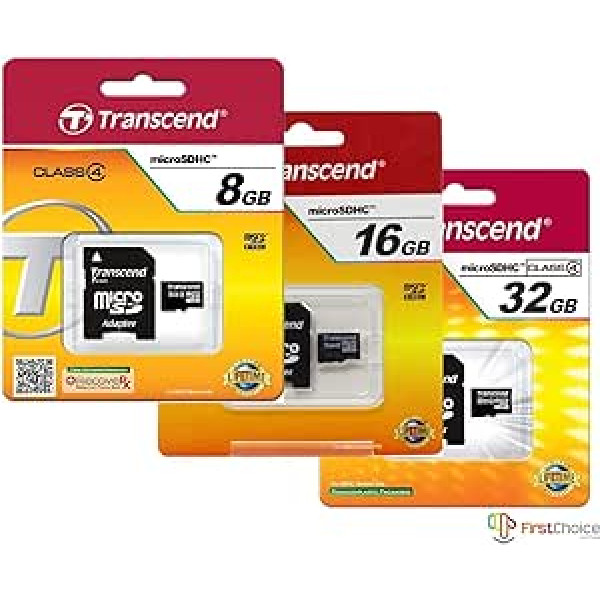 Transcend Micro SDHC 8GB Class 2 Speicherkarte mit SD-Adapter