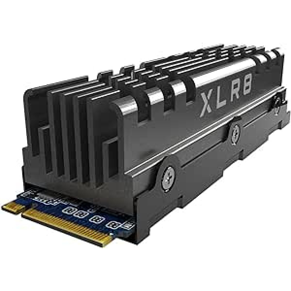 PNY XLR8 CS3040 M.2 NVMe Gen4 x4 iekšējais cietvielu disks (SSD) ar dzesētāju 2TB, lasīšanas ātrums līdz 5600 MB/s, rakstīšanas ātrums līdz 4300 MB/s, M280CS3040HS-2TB-RB