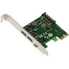 KALEA-INFORMATIQUE PCI Express PCIe uz USB 3.0 kontroliera karte 2 porti USB3 tips A + 1 ports USB3 tips C ar mikroshēmojumu caur VLI VL805 zema un augsta profila