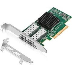 10GB Dual LAN SFP PCI-e Network Card, Intel 82599 (X520) Controller, NICGIGA 10Gbps Ethernet Adapter, 2 x 10Gbe SFP Port, 10G NIC Card, Supports Windows/Windows Server/Linux/VMware