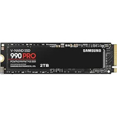 Samsung 990 PRO NVMe M.2 SSD, 2TB, PCIe 4.0, 7450MB/s Read, 6900MB/s Write, Internal SSD, Internal SSD for Gaming and Video Editing, Black, MZ-V9P2T0BW