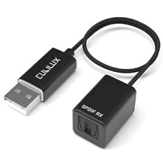 Cubilux SPDIF–USB A ievades adapteris [tikai stereo ierakstīšanai, ne audio atskaņošanai] USB optiskā līnijas ieejas sargspraudnis, Toslink uz USB uztvērēju Mac datoram klēpjdatoram PS4/PS5 Dell