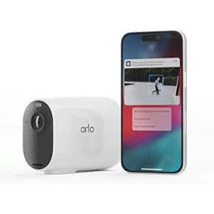 Arlo Essential XL Spotlight WiFi āra novērošanas kamera bezvadu 1080p krāsu nakts redzamības kustības sensors, divvirzienu audio, nav nepieciešams centrmezgls ar 90 dienu Arlo drošā plāna testa periodu, VMC2032