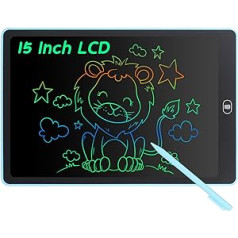 Coolzon LCD Writing Board, 15 Inch Colourful Screen Writing Tablet for Children Adults, Erasable LCD Drawing Board, Electronic Writing Board, Portable LCD Drawing Writing Tablet, Blue