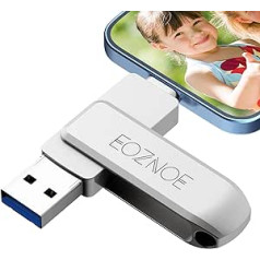 EOZNOE 64 GB USB Stick for Phone, USB 3.0 Memory Stick External Store More Photos and Videos, 3 in 1 Flash Drive for iPhone / iPad / PC