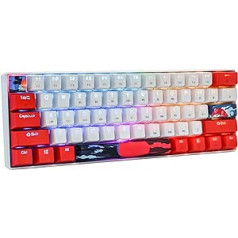 SOLIDEE 60% mehāniskā spēļu tastatūra Vadu/Bluetooth 5.0 divrežīmu tastatūra, RGB LED atpakaļizkliedētas tastatūras, 61 taustiņu karstā maiņa ar lineāro Gateron dzelteno slēdzi Windows PC atskaņotājiem (61 saulains/dzeltens)