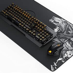 Titanwolf spēļu komplekts Mehāniskā tastatūra Alumīnija MMO 10800dpi spēļu peles speciālists XXL peles paliktnis Mehāniskā tastatūra Pretspoku LED fona apgaismojums 19 gaismas režīmi Makro režīms