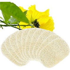 Voarge Pack of 10 Natural Loofah Sponge 8 x 13 cm Loofah Sponge, Soap Dish Soap Holder Accessories for Shower/Bathroom/Kitchen/Worktop (Beige)