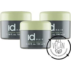 Id Hair - Creative Fiber Wax - Fiber Wax - Spēcīga un elastīga noturība - Matēta apdare - Piemērota īsiem un vidēji gariem matiem - 100 ml (3 iepakojumā)