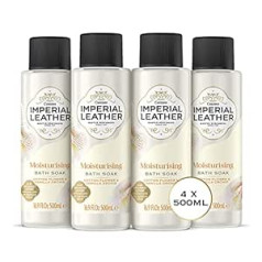 Imperial Leather Moisturising Bath Bath Cotton Flower & Vanilla Orchid Rich and Creamy Bubble Bath Gentle Body Skin Care Bulk Pack of 4 x 500ml