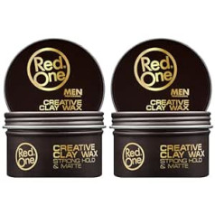 Redone Creative Clay Hair Wax Strong & Matte Matte Paste (2 x 100 ml) Iepakojumā 2 — Spēcīga noturība — Matu vasks Matēts Īsi vai Gari Mati - Matu Vasks Vīriešiem - Matu veidošana Vīriešiem - Svaigs aromāts - Šķiedru vasks