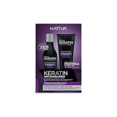 Kativa Keratin Post Alisado Xpress Shampoo Treatment + Deep Treatment - Post Kit ar Keratin Shampoo 250 ml + 200 ml Maska ar augu keratīnu un argana eļļu