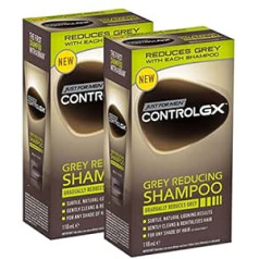 Promoo Just For Men Control GX Gray samazināšanas šampūns sirmiem matiem ar kokosriekstu eļļu un alveju, jauna uzlabota formula - visi toņi, 118 ml - 2 gab.