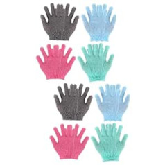 ‎Angoily Angoily 8 Pairs Mud Scrubing Gloves Dead Skin Cell Remover Five Finger Dušas cimdi Exfoliating Dvieļu Masāžas cimds Ragajai mugurai Dienvidkorejai