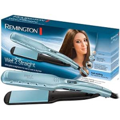 Remington Wet2Straight platais taisnotājs (slapjai un sausai lietošanai — matu žāvēšanai un iztaisnošanai, ar karstumu aktivizētas anti-frizz Micro aktīvās sastāvdaļas), LCD displejs, 140-230°C, matu taisnotājs S7350