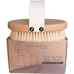 Stephanie Franck Beauty Dry Brushing ķermeņa birste - Mīksta masāžas birste ķermenim - Dabiski sari un dižskābarža koksne FSC - normālai un jutīgai ādai - Pīlinga un laiminga drenāža - Ražots Vācijā