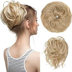 Hihelo sintētiska matu bulciņa ar elastīgu joslu Netīrs mezgls parūka matu bulciņa Cirtaini matu bulciņa Donut Hair Bobbles Sieviešu matu bulciņa (Izmērs: Talla nica, krāsa: Dirty Blonde)