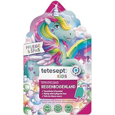 Tetesept Kids Rainbow Country с пеной для ванн с фруктовым ароматом — Детская ванночка с пузырьковой пеной «Единорог» — Разноцветная пена для ванны и ц