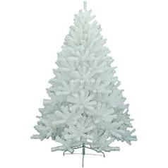 DULPLAY Künstlicher Weihnachtsbaum mit Scharnier in klassischem massivem Metallständer, PVC-Kristall, 210 cm, Weiß