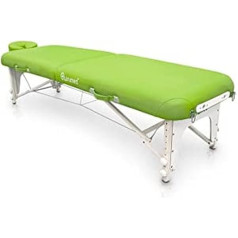 QUIRUMED Shiatsu saliekams koka zviļņs 211 x 60 cm Pistācijas zaļš mākslīgās ādas Regulējams augstums, noņemama galva, pastiprināta konstrukcija līdz 185 kg