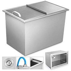 BuoQua 45 x 30 x 33 cm Drop In Ice Box 304 Stainless Steel Holiday Insulated Box Ice Bucket Cool Box