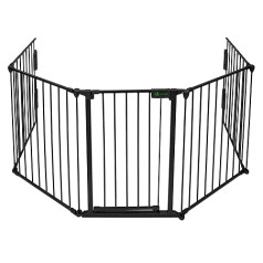 VOUNOT Stair Gate, No Drilling - for Children, Dogs and Cats - Auto-Close Stair Gate, Magnetic Closure, 90° Stop, White