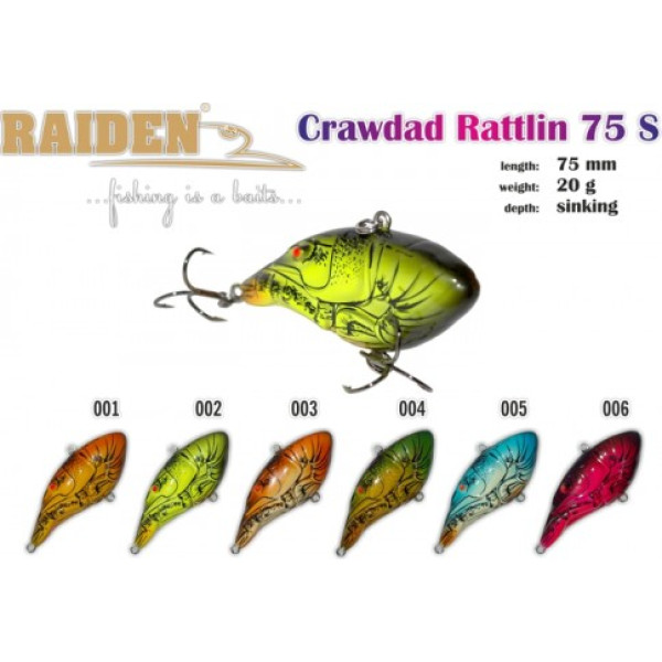 Vobleris RAIDEN «Crawdad Rattlin» 75 S