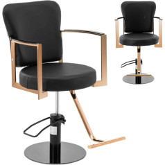 Косметическое парикмахерское кресло Physa NEWENT с подставкой для ног - черный с розовым золотом