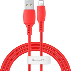 Elastīgs kabelis USB kabelis - iPhone Lightning Colorful 1,2m - sarkans