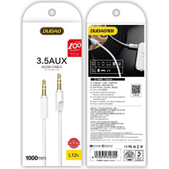 Dudao Stereo audio kabelis AUX mini ligzda 3,5 mm, 3 polu, 1 m, balts