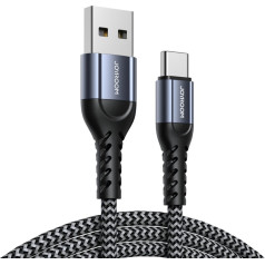 SET 3x kabelis USB — USB-C pīts kabelis 0,25 m / 1,2 m / 2 m 3A pelēks