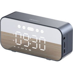 Dudao 6в1 часы-будильник FM-радио Bluetooth-динамик AUX TF SD-кардридер серебристый