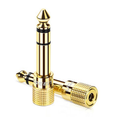 Adaptera adapteris no 3,5 mm mini ligzdas līdz 6,3 mm ligzdai, zelts