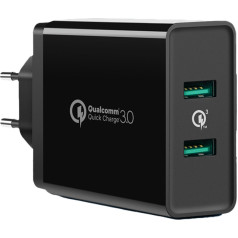2 зарядных устройства для телефона USB-A QC3.0, 36 Вт, черные