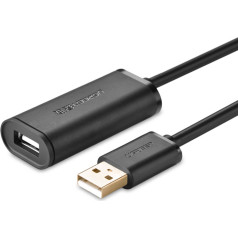 Aktīvais USB-A 2.0 kabeļa pagarinājums 480Mb/s 20m melns