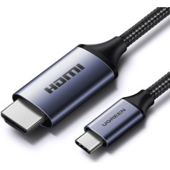 USB-C — HDMI 2.1 8K 60 Hz adaptera kabelis, 1,5 m pelēks