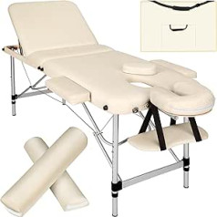 Tectake ® saliekamais masāžas galds, regulējams augstums, masāžas galds ar 3 zonām, masāžas sols, kosmētiskais krēsls ar piederumu somiņu, pilns un pusrullītis, mēbeles kosmētikai, masāža, tetovējums