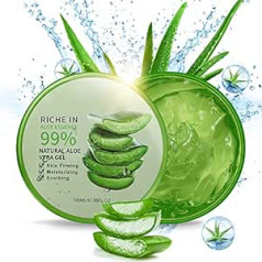 Anmi 300 ml Organic Aloe Vera Gel - Natural Moisturising Cream, Moisturising Cream for Body Hair, Care of Sunburn, Repair Scars, Soothing and Anti-Inflammatory