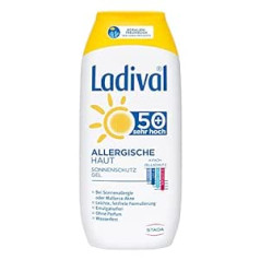 Ladival alerģiskas ādas saules aizsardzības želeja SPF 50+ - bez smaržas sauļošanās želeja alerģijas slimniekiem - bez krāsvielām vai konservantiem - Ūdensizturīgs - 1 x 200 ml