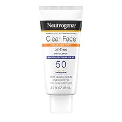 Neutrogena dzidrs sejas šķidrais losjons saules aizsardzībai ādai ar pūtītēm Plaša spektra SPF 50 UVA/UVB aizsardzība, bez smaržvielām un bez oksibenzona, nav komedogēns, bez smaržas, 100 ml