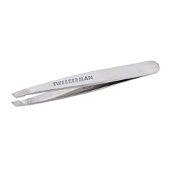 Tweezerman Tweezers Mini Version with Hand-Filled Angled Tip for Eyebrow Plucking, Stainless Steel Edition