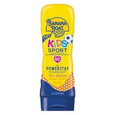 Banana Boat Kids Sport bez plīsumiem, bez dzēlieniem plaša spektra sauļošanās losjons, SPF 50+ — 6 unces